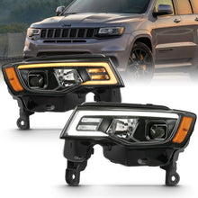 Cargar imagen en el visor de la galería, ANZO 2017-2018 Jeep Grand Cherokee Proyector Faros delanteros con interruptor estilo tablón - Negro con ámbar