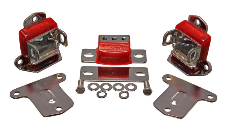 Suspensión energética 67-72 Chevrolet Camaro Red Motor y soportes de transmisión; Acabado cromado.