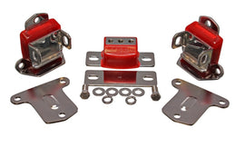 Suspensión energética 67-72 Chevrolet Camaro Red Motor y soportes de transmisión; Acabado cromado.