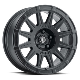 ICON Ricochet 15x7 5x100 15mm Offset 4.6in BS 56.1mm Diámetro Rueda negra satinada