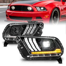 Cargar imagen en el visor de la galería, ANZO 13-14 Ford Mustang (w/ Factory HID/Xenon HL only) Projector Headlights w/Light Bar Black