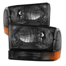 Cargar imagen en el visor de la galería, Xtune Ford F250/350/450 Superduty 99-04 Crystal Headlights w/ Bumper Lights HD-JH-FF25099-AM-SM