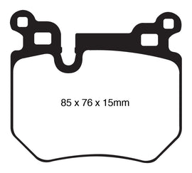 EBC 08-10 BMW 135 3.0 Twin Turbo Pastillas de freno traseras Greenstuff