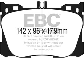 EBC 2017+ Mercedes-Benz E300 (W213) 2.0L Turbo Redstuff Pastillas de freno delanteras