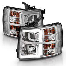 Cargar imagen en el visor de la galería, ANZO 2007-2013 Chevy Silverado 1500 Proyector estilo tablón cromado ámbar