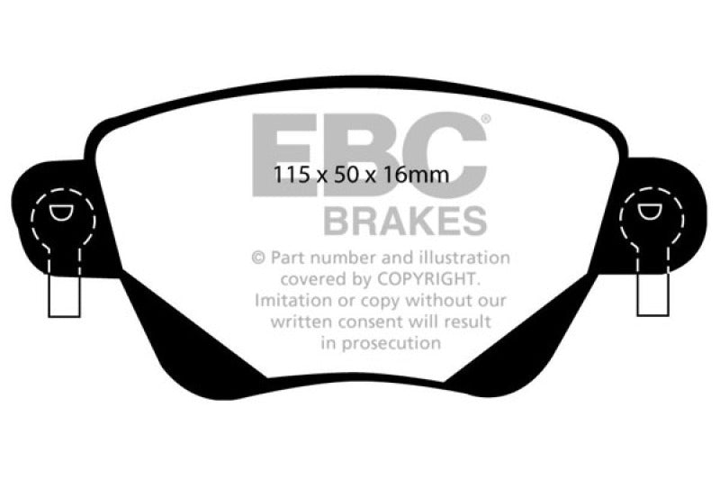 EBC 01-04 Jaguar X-Type 2.5 Pastillas de freno traseras Yellowstuff