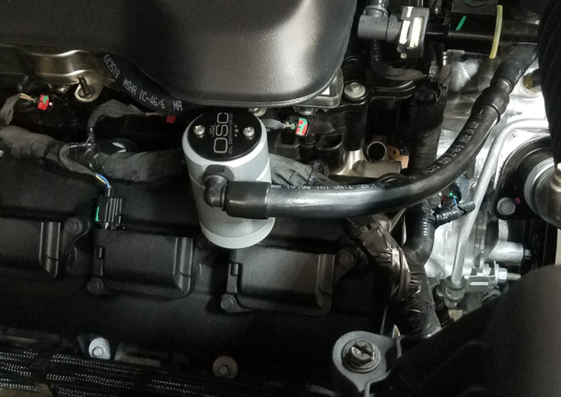 J&amp;L 2019-2024 Dodge Ram 1500 5.7L Oil Separator 3.0 Passenger Side - Clear Anodized