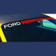 Cargar imagen en el visor de la galería, Ford Performance 2015-2017 Mustang Parabrisas Banner Ford Performance - Blanco / Rojo