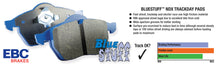 Cargar imagen en el visor de la galería, EBC 73-74 Buick Apollo 4.1 Pastillas de freno delanteras Bluestuff