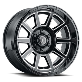 ICON Recoil 20x10 5x150 -24mm Offset 4.5in BS Rueda de radios fresados ​​en negro brillante