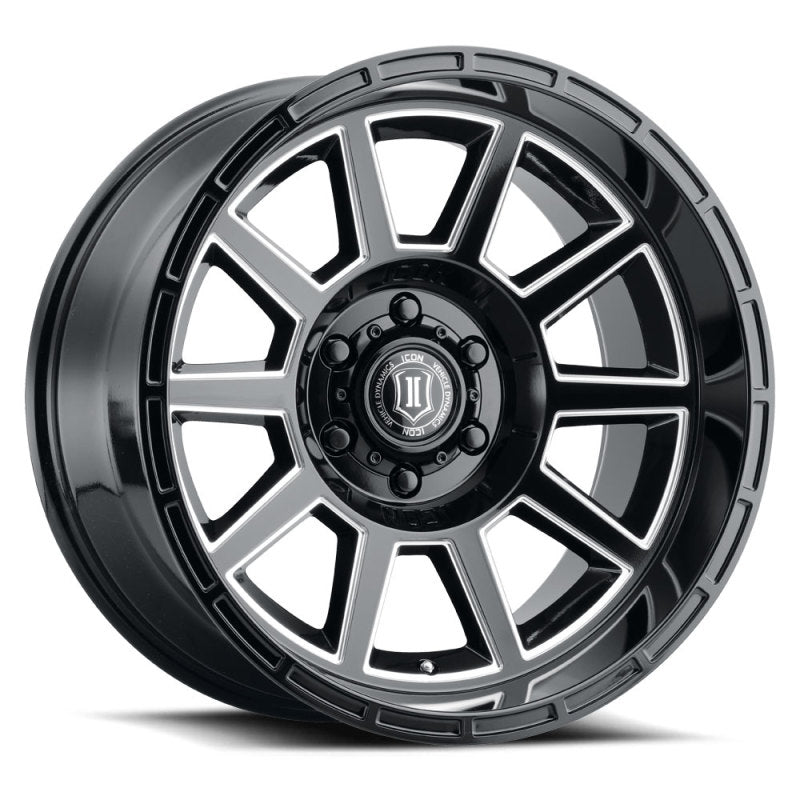 ICON Recoil 20x10 6x5.5 -24mm Offset 4.5in BS Rueda de radios fresados ​​en negro brillante