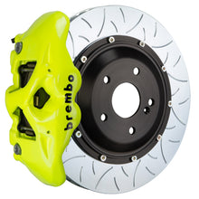Cargar imagen en el visor de la galería, Brembo 07-13 X5 Rear GT BBK 4 Piston Cast 380x28 2pc Rotor Slotted Type3-Fluo. Yellow
