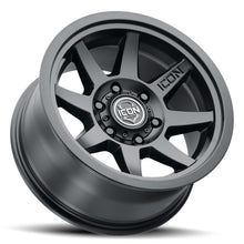 Cargar imagen en el visor de la galería, ICON Rebound 17x8.5 5x5 -6mm Offset 4.5in BS 71.5mm Diámetro Rueda negra satinada