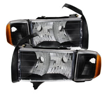 Cargar imagen en el visor de la galería, Xtune Dodge Ram Sport Model Only 1999-2002 OEM Headlights Black HD-JH-DR99-SP-BK