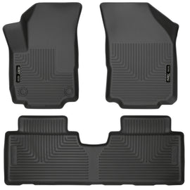 Husky Liners 18-23 GMC Terrain WeatherBeater Revestimientos de piso para asiento delantero y segundo, color negro