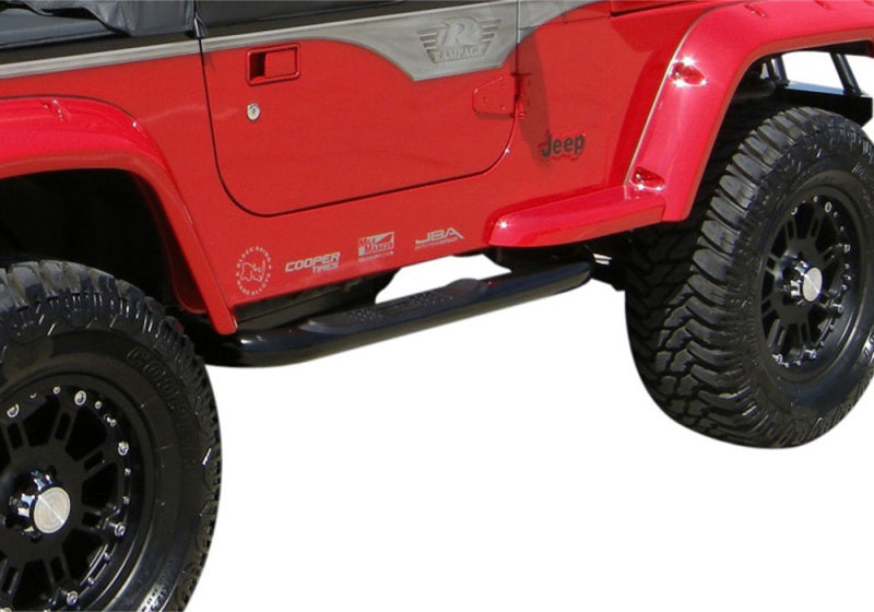 Rampage 2007-2018 Jeep Wrangler(JK) Barra Nerf redonda de 3 pulgadas, color negro