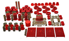 Suspensión energética 67-79 GM Camaro / Firebird con resortes de hojas múltiples, juego de bujes maestros Hyper-Flex rojos