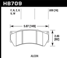 Cargar imagen en el visor de la galería, Hawk DTC-80 Alcon Mono6 (Model 4497) Race Brake Pads