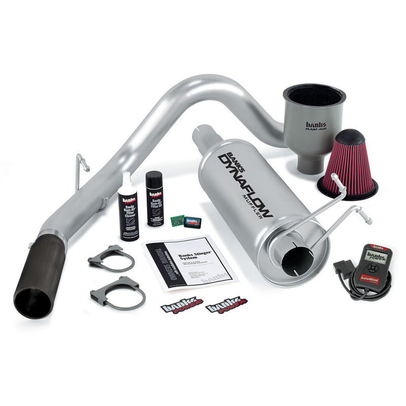 Banks Power 99-04 Ford 6.8L Ext/Crew Cab Stinger System con AutoMind - Escape único SS con punta negra
