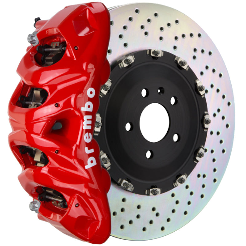 Brembo 19+ Modelo X (Excl Plaid) Delantero GT BBK 8 Pistón Fundido 412x38 2pc Rotor Perforado-Rojo