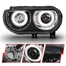 Cargar imagen en el visor de la galería, ANZO 2008-2014 Dodge Challenger Projector Headlights w/ Halo Black (CCFL)