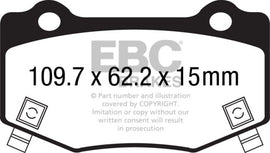 Pastillas de freno traseras EBC 16+ Cadillac ATS-V 3.6 Twin Turbo Redstuff