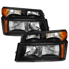 Cargar imagen en el visor de la galería, Xtune Chevy Colorado 04-12 OEM Headlights w/ Bumper Lights Black HD-JH-CCOL04-SET-BK