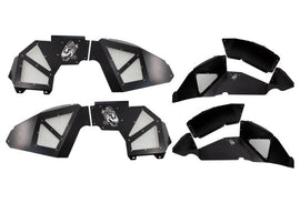 Fishbone Offroad 2018+ Jeep Wrangler JL Juego delantero/trasero de 4 guardabarros interiores de aluminio con recubrimiento en polvo negro