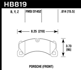 Pastillas de freno delanteras Hawk 11-13 Porsche Cayenne HPS 5.0