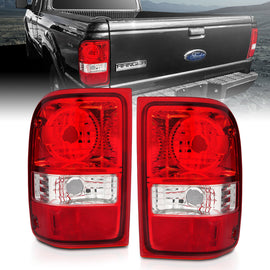 ANZO 2001-2011 Ford Ranger luces traseras con lente roja/transparente (reemplazo OE) par
