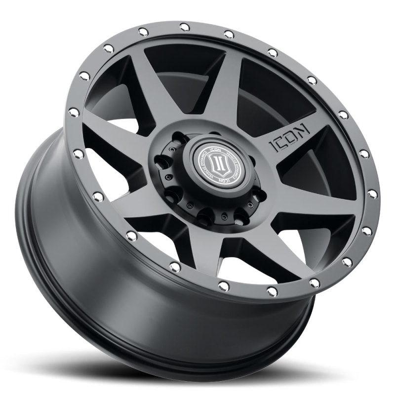 ICON Rebound 20x9 8x6.5 12mm Offset 5.5in BS 121.40mm Diámetro Rueda negra satinada