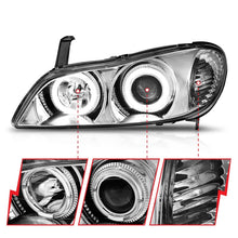 Cargar imagen en el visor de la galería, ANZO 2000-2004 Infiniti I30 Faros delanteros con proyector cromado Halo