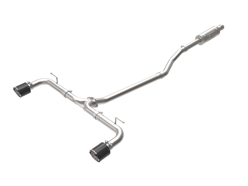 aFe Takeda Escape Cat-Back de 2-1/2 pulgadas 304 SS con puntas de fibra de carbono 14-18 Mazda 3 L4 2.0L/2.5L
