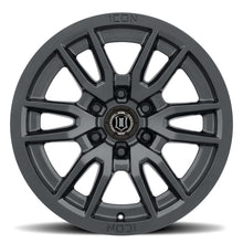 Cargar imagen en el visor de la galería, ICON Vector 6 17x8.5 6x135 6mm Offset 5in BS 87.1mm Diámetro Rueda negra satinada