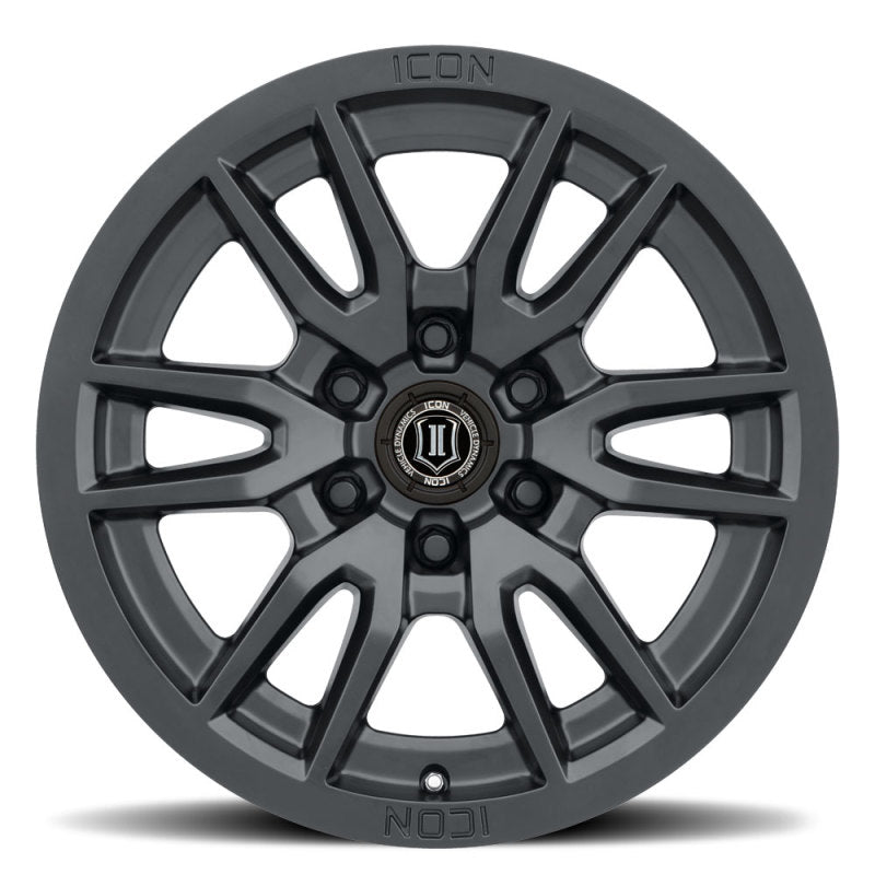ICON Vector 6 17x8.5 6x5.5 0mm Offset 4.75in BS 106.1mm Diámetro Rueda negra satinada