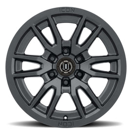 ICON Vector 6 17x8.5 6x5.5 0mm Offset 4.75in BS 106.1mm Diámetro Rueda negra satinada