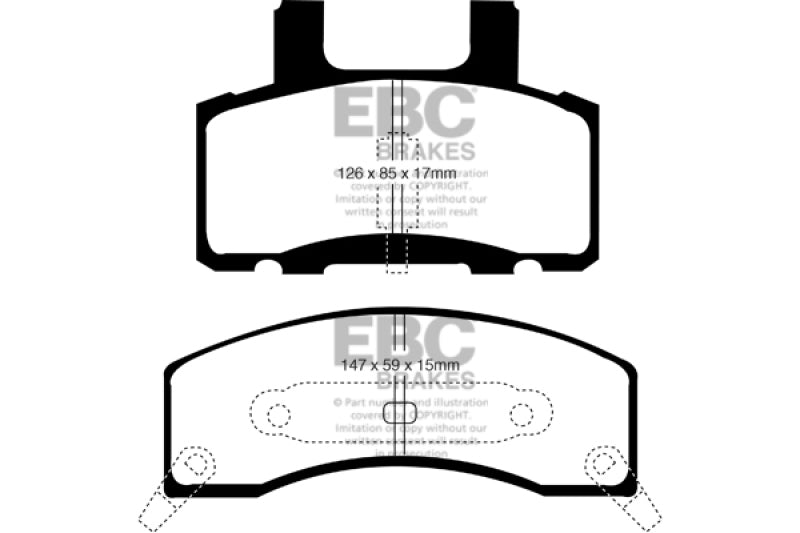 EBC 90-93 Chevrolet C20 8600 LB Pastillas de freno delanteras Greenstuff