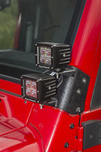 Cargar imagen en el visor de la galería, Rugged Ridge 97-06 Jeep Wrangler TJ Textured Black Dual A-Pillar Light Mount