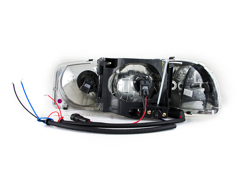 ANZO 1999-2006 Gmc Sierra 1500 Faros delanteros de cristal con halo y LED negros