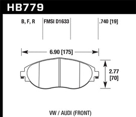 Pastillas de freno delanteras Hawk 15-16 Audi S3 HPS Street