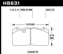 Cargar imagen en el visor de la galería, Hawk 09-11 Corvette Z06/ZR-1 (w/Carbon Ceramic Brake Package and Iron rotors) HP+ Autocross Front Br