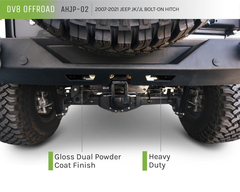 DV8 Offroad 07-21 Jeep Wrangler (JK/JL) Enganche atornillado sin luces