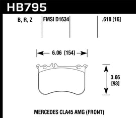 Hawk 14-17 Mercedes-Benz CLA 45 AMG Pastillas de freno delanteras de cerámica de rendimiento
