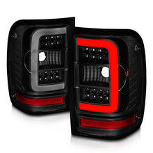 Cargar imagen en el visor de la galería, Luces traseras LED ANZO 01-11 Ford Ranger - Carcasa negra con lente ahumada y barra de luces