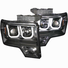 Cargar imagen en el visor de la galería, ANZO 2009-2014 Ford F-150 Faros delanteros proyectores con barra en U, color negro