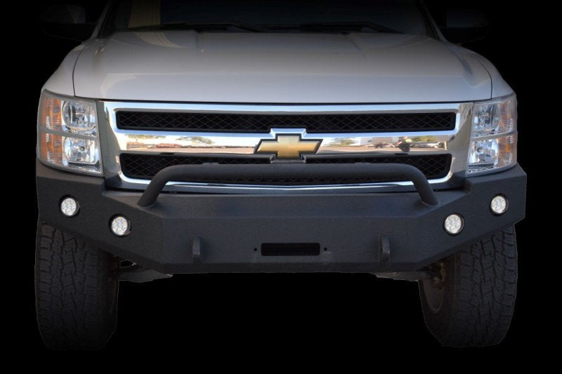 Parachoques delantero DV8 Offroad 07-13 Chevrolet Silverado 1500 - Recubrimiento en polvo negro