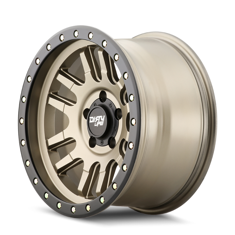 Dirty Life 9309 Canyon Pro 17x9/6x139,7 BP/-12 mm de compensación/cubo de 106 mm Rueda dorada satinada - Beadlock