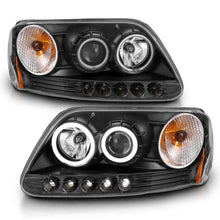 Cargar imagen en el visor de la galería, ANZO 1997-2003 Ford F-150 Faros delanteros con proyector con halo negro (CCFL)