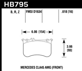 Hawk 14-17 Mercedes-Benz CLA 45 AMG Pastillas de freno delanteras de cerámica de rendimiento