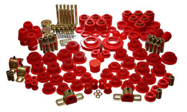 Energy Suspensión 97-06 Jeep Wrangler TJ (con kit de elevación de carrocería de 1 pulgada) Juego de bujes maestros Hyper-Flex rojos